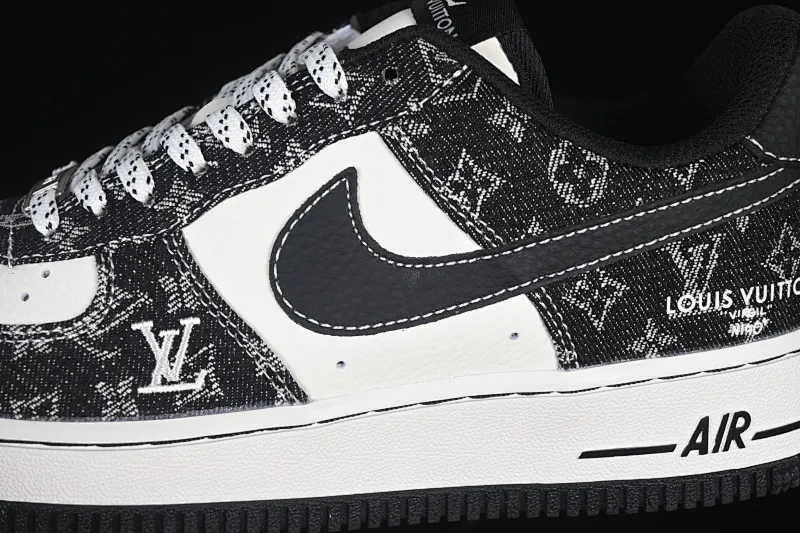All categories Nk Air Force 1 Air Force series Nk Air Force 1 Low Air Force low-top Nike Air Force 1'07 Low LV joint white and black denim Air Force 1 low-top casual sneakers NH0601-579